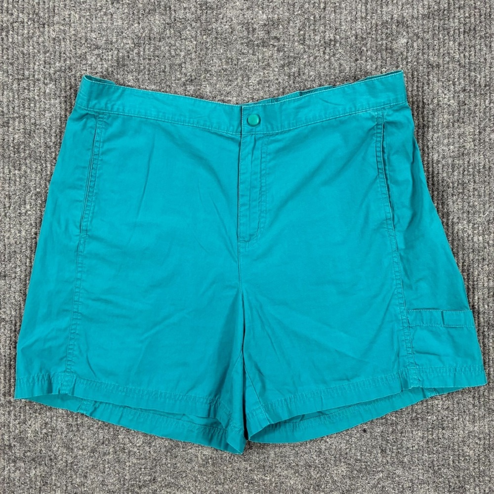 Columbia Mens Shorts Size 34" Teal Blue Outdoor Flat Front Casual Mid‎ Rise